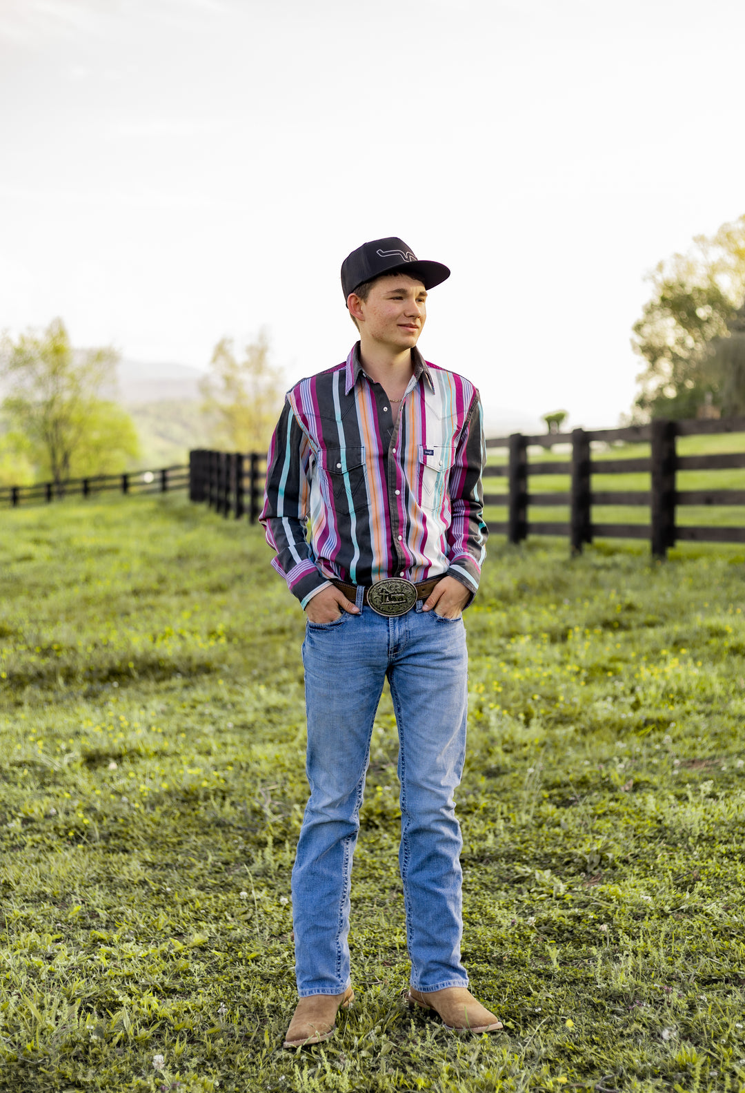 Wrangler® BRUSHPOPPER Vintage Inspired Long Sleeve Shirt - Blue Multi Stripe - 112379230 Shirt Long Sleeve Men's Shirt Snap Shirt Wrangler Wrangler