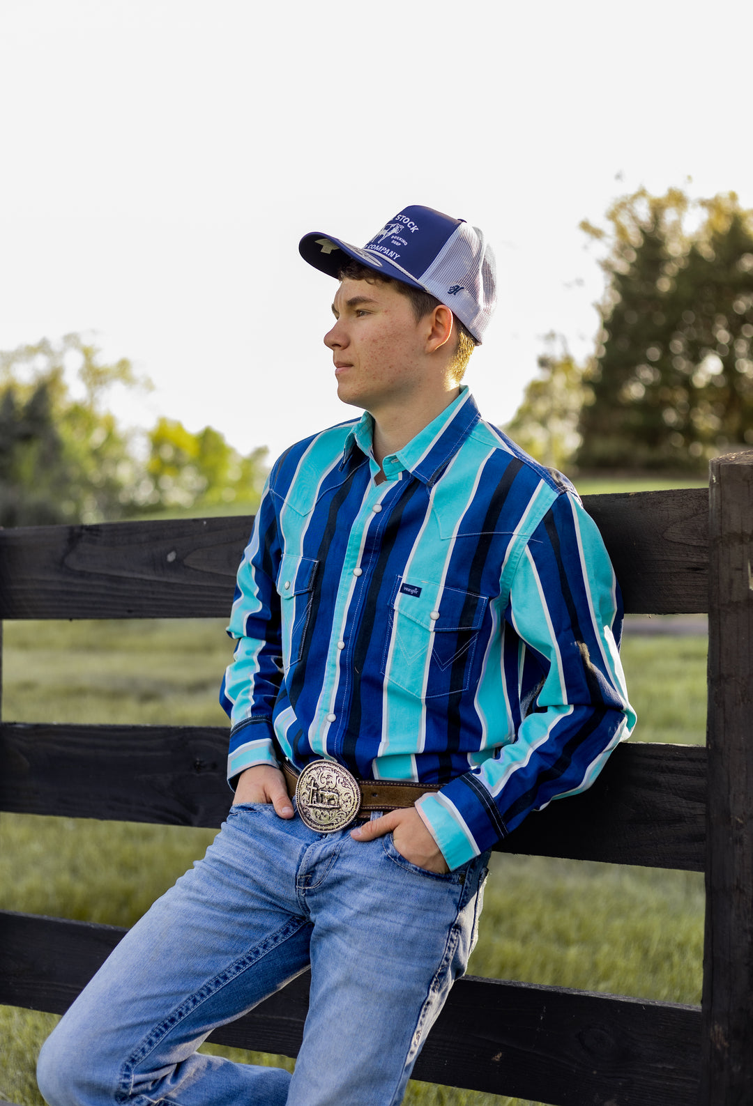 Wrangler® Vintage Inspired Long Sleeve Shirt Multi Stripe | 112379229 Shirt Long Sleeve Men's Snap Shirt Wrangler Wrangler