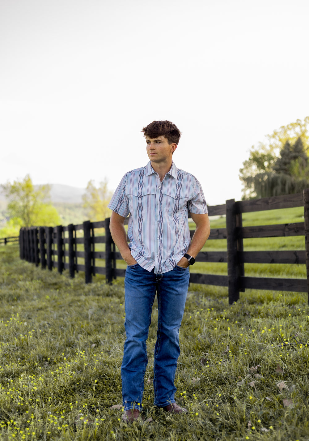 Ariat Men's VentTEK Western Snap Shirt | Moonbeam Print 10071047 Shirt ariat Men's Short Sleeve Snap Shirt Ariat