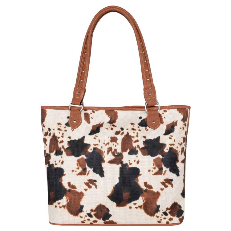 Montana West Cowprint Canvas Tote Bag MW1236-8112BR