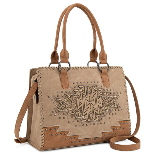 Montana West Tooled Aztec Concealed Carry Tote/Crossbody MW1354G-8355 Purse Montana West