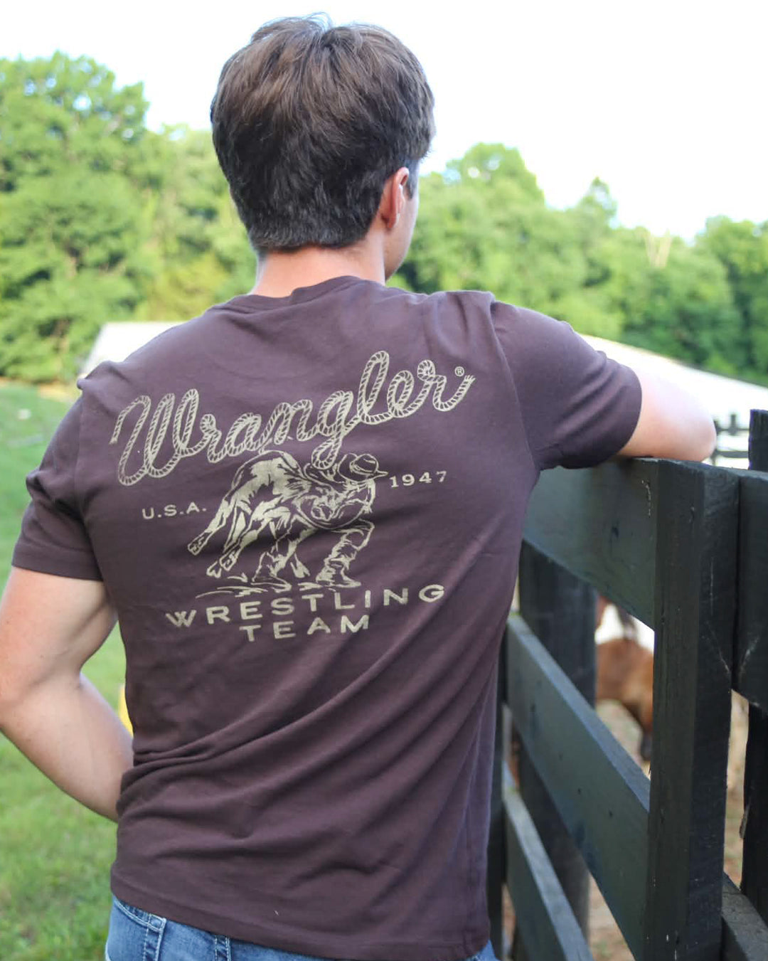 Wrangler® Graphic Short Sleeve T-Shirt - Regular Fit - Black Coffee - 112380267 T Shirt Graphic T Shirt Men's Short Sleeve Wrangler Wrangler