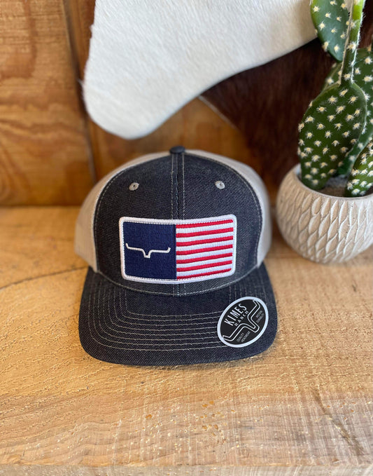 Kimes Ranch Unisex American Trucker Denim Snapback Hat Kimes