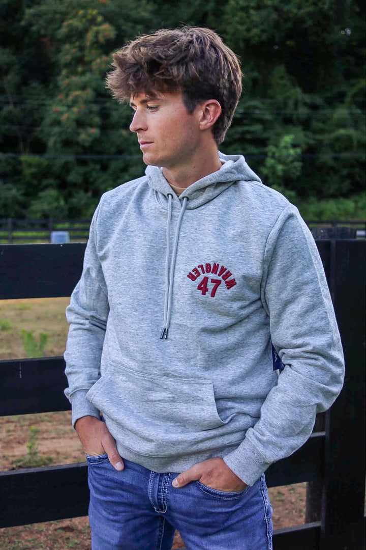 Wrangler® Western Hoodie - Regular Fit - Grey Mele Heather - 112379562 Hoodie Hoodie Long Sleeve Men's Sweat Shirt Wrangler Wrangler
