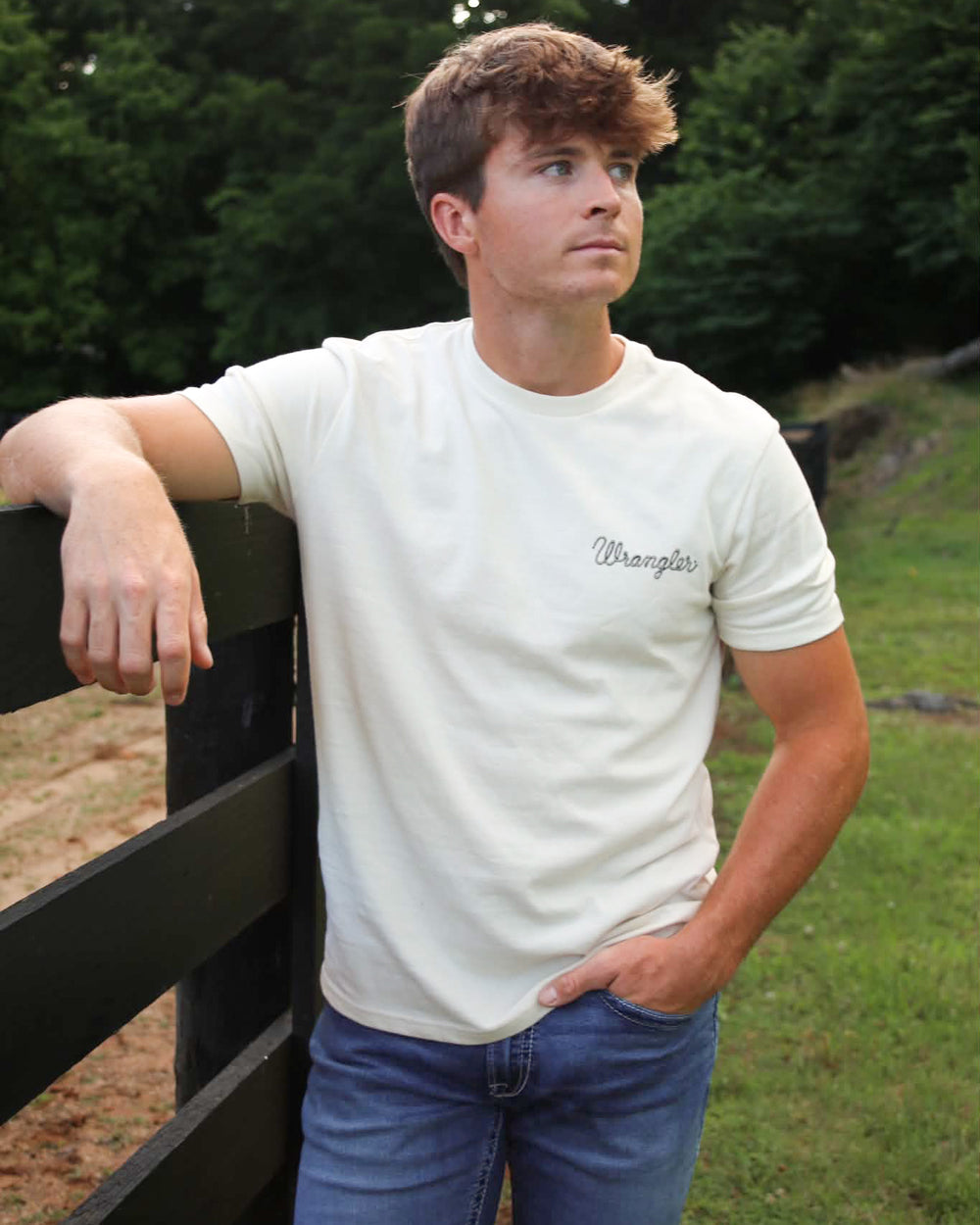 Wrangler® Graphic Short Sleeve T-Shirt - Regular Fit - Antique White - 112380270 T Shirt Graphic T Shirt Men's Short Sleeve Wrangler Wrangler
