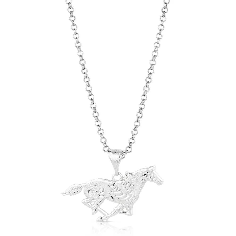 Out West Running Horse Necklace NC6136 NECKLACE Montana Silversmiths