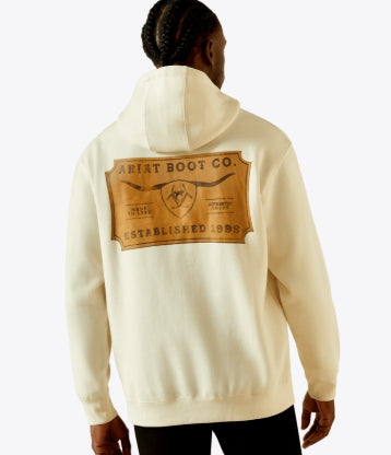 Men's Ariat Shield Steerhead Hoodie Oatmeal - 10062499 Hoodie ariatmens Ariat