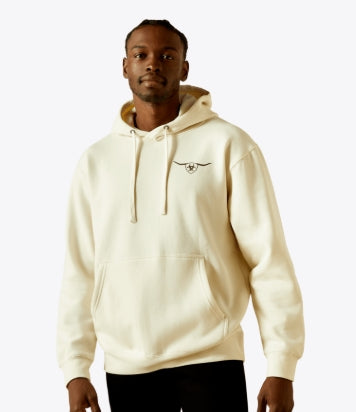 Men's Ariat Shield Steerhead Hoodie Oatmeal - 10062499 Hoodie ariatmens Ariat