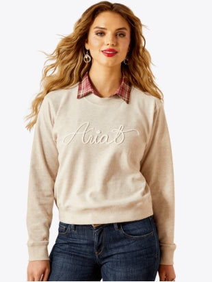 Women's Essential Crew Sweatshirt Oatmeal - 10062736 Sweatshirt ariatwomens Ariat
