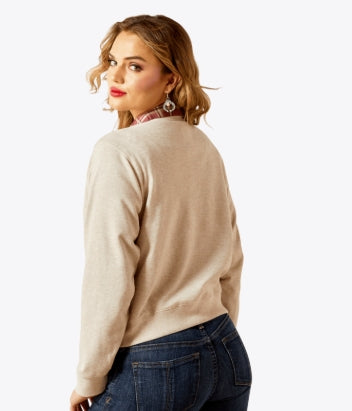 Women's Essential Crew Sweatshirt Oatmeal - 10062736 Sweatshirt ariatwomens Ariat