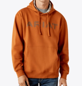 Men's Ariat Stitch Shield Logo Hoodie Adobe