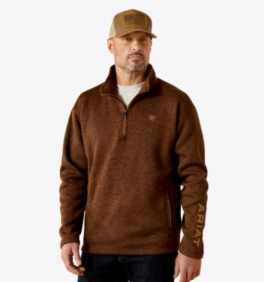 Men's Caldwell Logo 1/4 Zip Sweater Carafe - 10062619 Sweatshirt 20% off ariat ariatmens Men's Ariat