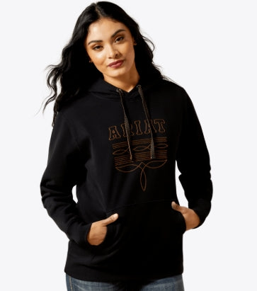 Women's Booted Logo Hoodie Black - 10062734 Hoodie ariatwomens Ariat