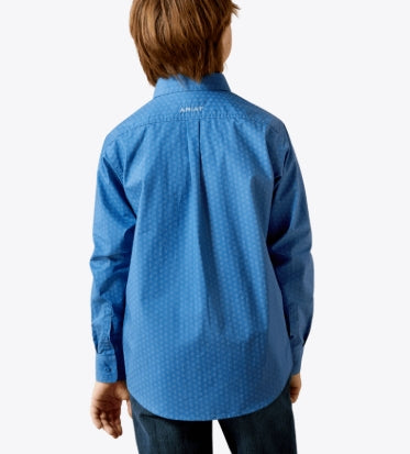 Youth Stratford Classic Fit Shirt Royal Blue - 10062393 Boys Shirt ARIATKIDS Ariat