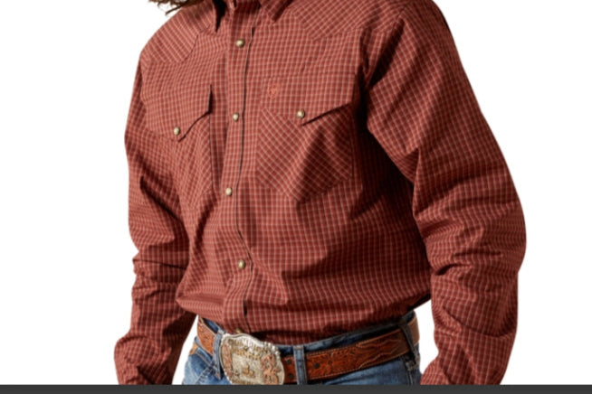MNS Pro Series Fabian Fitted Shirt RED 10065961 Shirt ariat ariatmens Men's Ariat