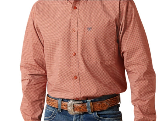 Ariat Men's Warren FTD L/S Shirt Rust Red 10065965 Shirt Ariat