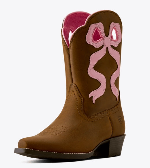 YTH Lil Beaux D Toe Western Boot DISTRESSED BROWN 10080350