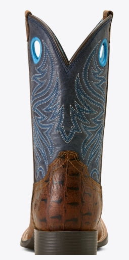 Ariat YTH Knox Wide Square Toe Western Boot BROWN CROCODILE PRINT 10074192 Boots Ariat