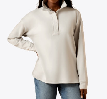 WMS Breeze Logo 1/2 Zip Sweatshirt QUIET GREY 10071258 Pullover ariat ariatwomens Women's Ariat