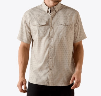 MNS Printed Western VentTEK Classic Fit Snap Shirt ISLAND FOSSIL 10071045 SHIRT Ariat