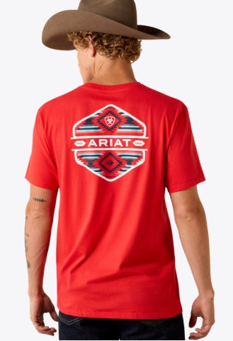 Men's Ariat Chinelos Hex Classic Fit T-Shirt in Mars Red