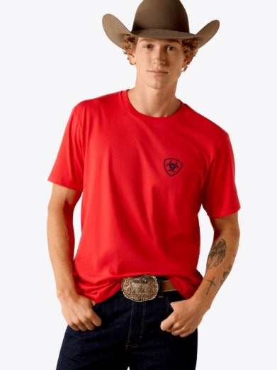 Men's Ariat Chinelos Hex Classic Fit T-Shirt in Mars Red