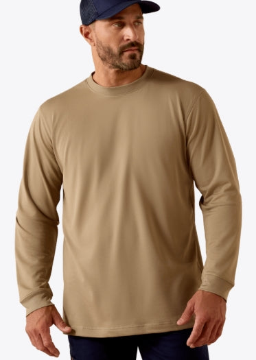 Men's Rebar Heat Fighter Long Sleeve T-Shirt in Greige