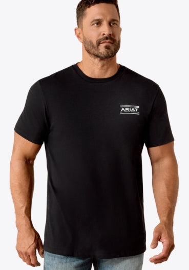 Men's Ariat Canyon Aztec Shield Classic Fit T-Shirt in Black