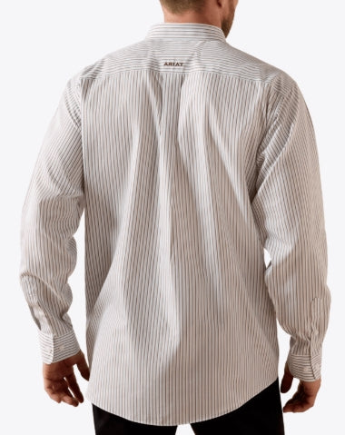 Men's Ariat Wrinkle Free Cory Classic Fit Shirt in White Stripe 10071745 Shirt ariat ariatmens Button Up Long Sleeve Men's Ariat