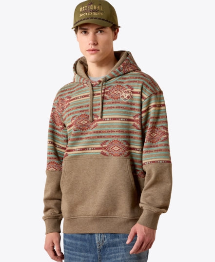 MNS Color Block Hoodie DARK BRINDLE HEATHER SOUTHWEST 10079653