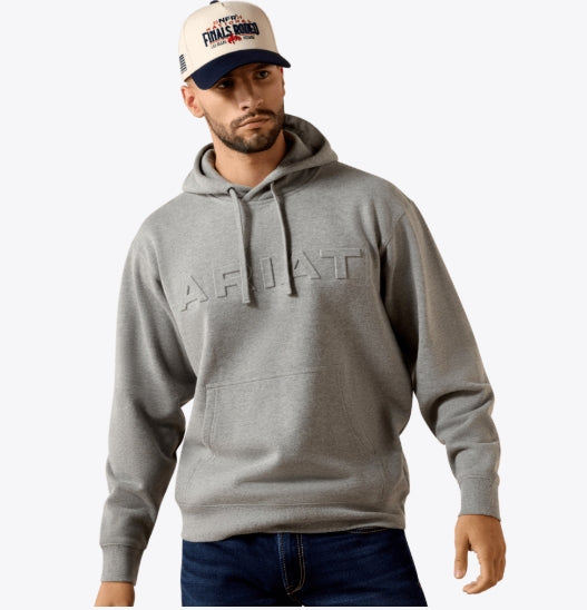 MNS Ariat Embossed Logo Hoodie GREY HEATHER 10079605