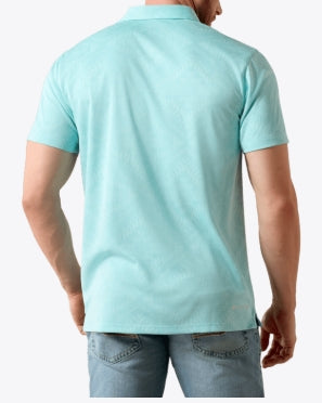 MNS Jacquard Printed Fitted Polo AQUA 10071098 Shirt Ariat