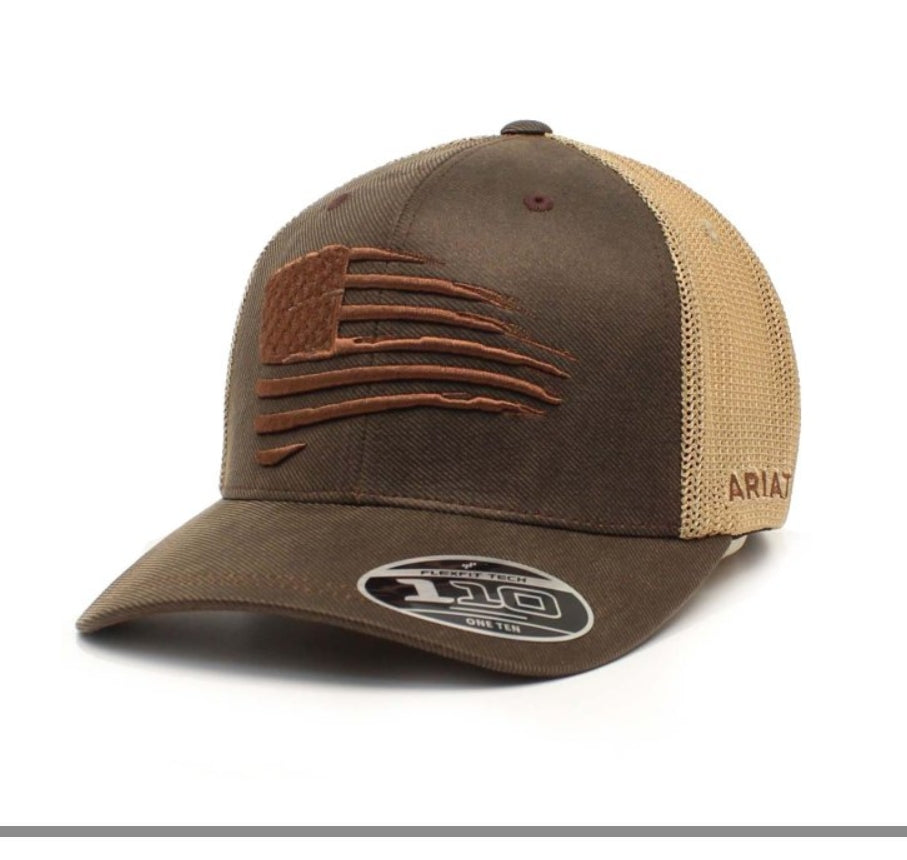 Ariat Embroidered Flag Oilskin Ball Cap A300012102