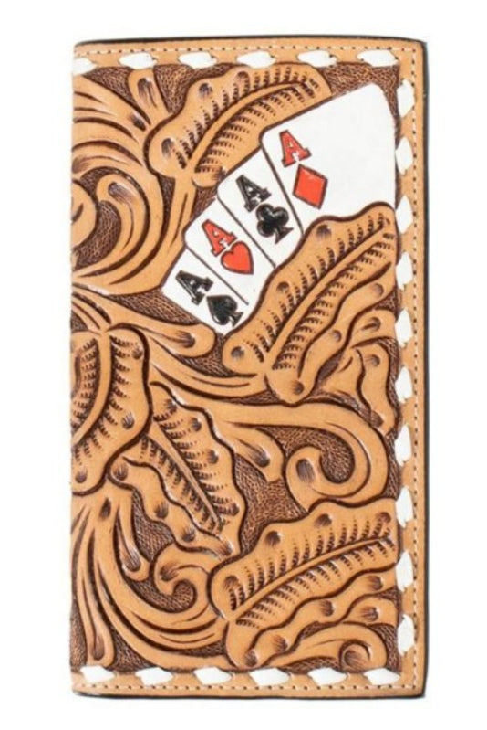 3D Men's Rodeo Wallet – Hand Painted Ace Cards D250010448