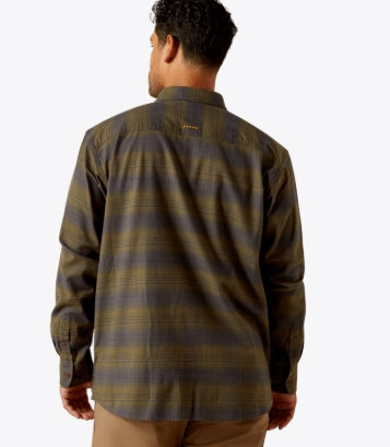 Men's Rebar Flannel DuraStretch Work Shirt Burnt Olive - 10062530 Shirt ariatmens Ariat