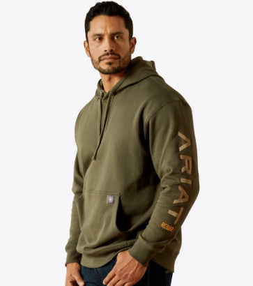 Men's Rebar Graphic Hoodie Grape Leaf/Dried Herb - 10062544 Hoodie ariatmens Ariat