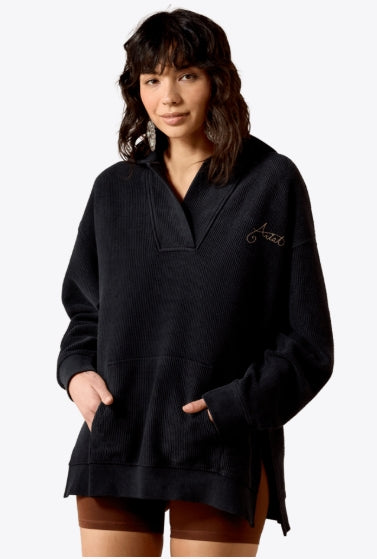 WMS Valencia Hoodie BLACK ACID WASH 10079482