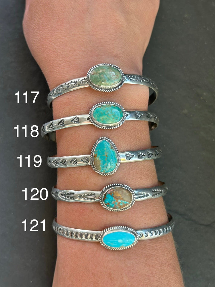 120 Sterling Silver Easter Blue Turquoise Stamped Stacking Cuff by Jason Ogg cuff Shopify Collective The Bijoux FAB Jewelry The Bijoux FAB Jewelry
