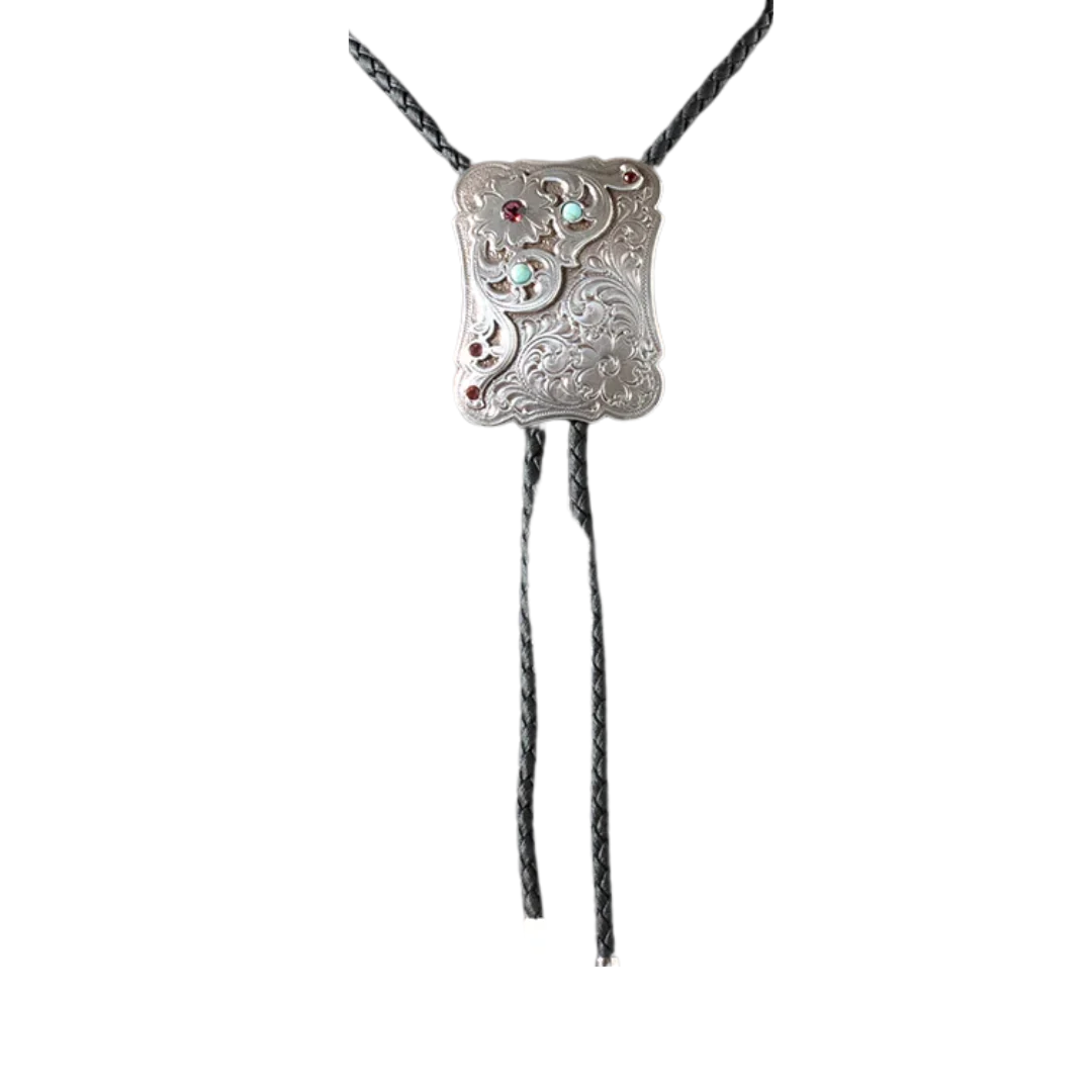 Men's Bolo Rectangle Flower Stone Tie | 22402 bolo Accessory Bolo Men's M & F