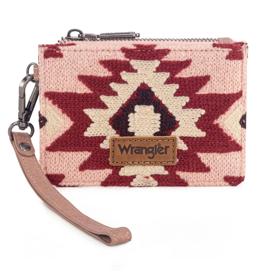 Wrangler Aztec Print Card Wallet - WG226-W069 Wallet Dark Pink Wrangler Montana West