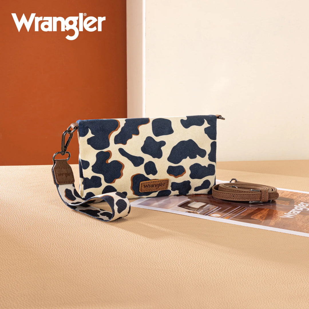 Wrangler Cow Print Wallet/Wristlet/Crossbody WG264-W106 Wallet Wallet Women's Wrangler Montana West