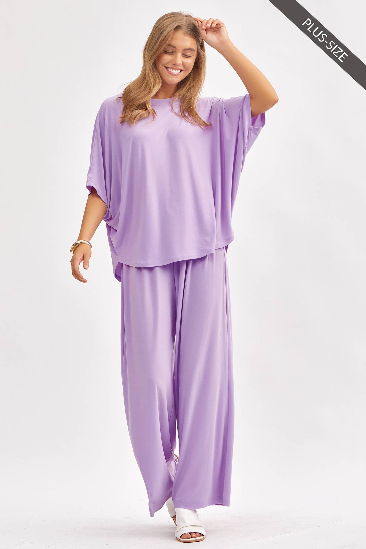 Flowy Top + Wide Leg Set: Lilac Outfit Set Dear Scarlett