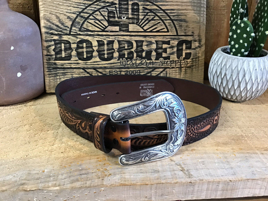 Angel Ranch Ladies Hand Tooled Western Brown Belt - Double C Western SupplyM&F