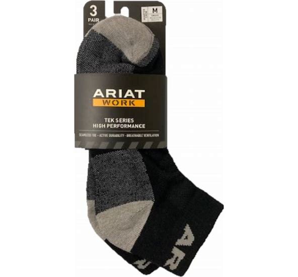ARIAT Ariattek High-Performance Quarter Crew Socks AR2719 - Double C Western SupplyAriat