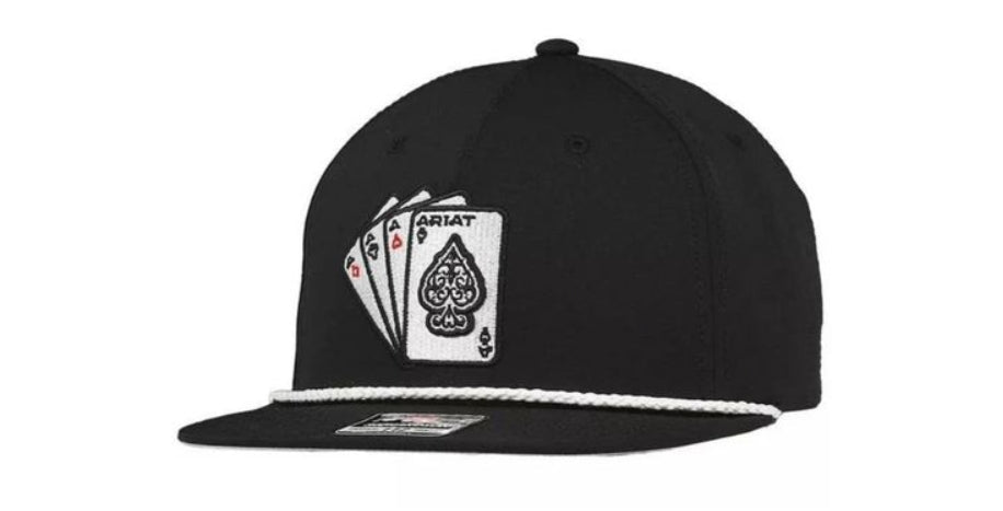 Ariat Embroidered Aces Black Cap A300086901 - Double C Western SupplyAriat