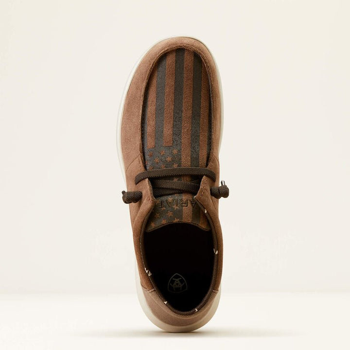 ARIAT HILO BROWN BOMBER SUEDE|AMERICAN FLAG PRINT - Double C Western SupplyAriat