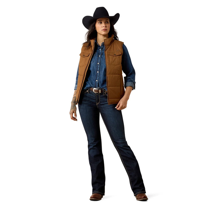 Ariat Ladies Dachshund Grizzly Quilted Vest 10079655 - Double C Western SupplyAriat