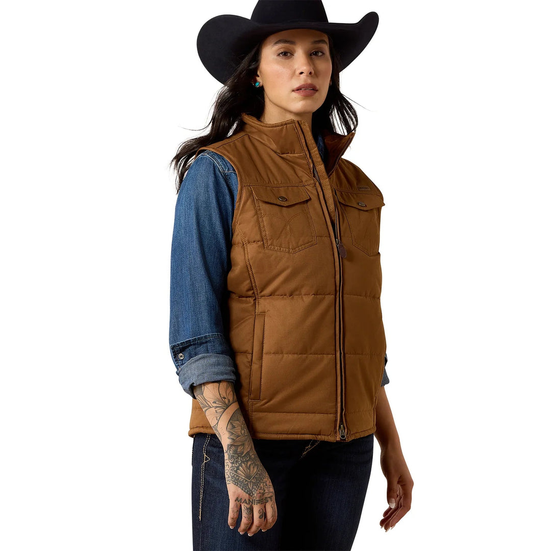 Ariat Ladies Dachshund Grizzly Quilted Vest 10079655 - Double C Western SupplyAriat