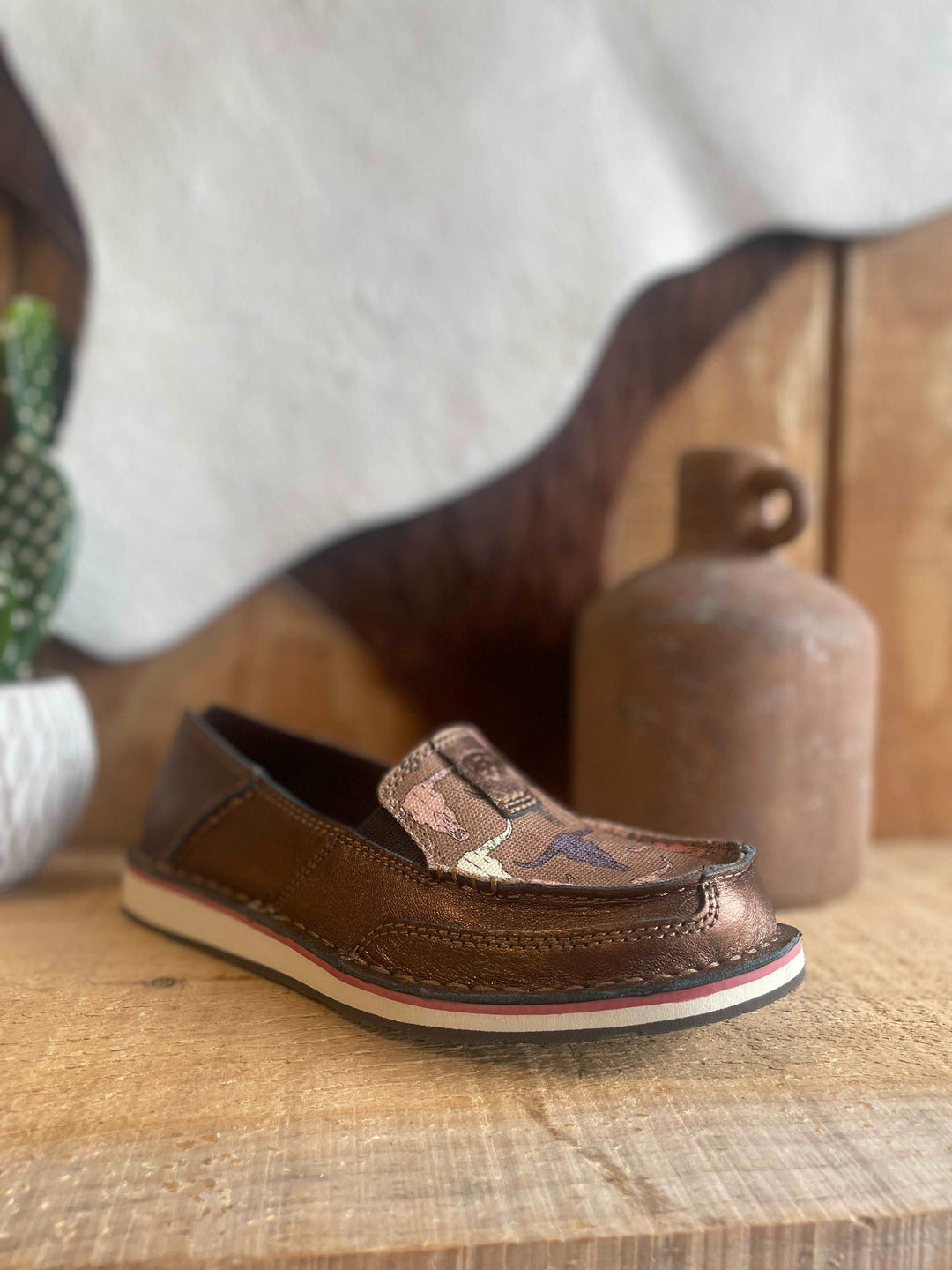 Ariat Ladies Metallic Steer Head Cruiser Slip-on Shoes - Double C Western SupplyAriat