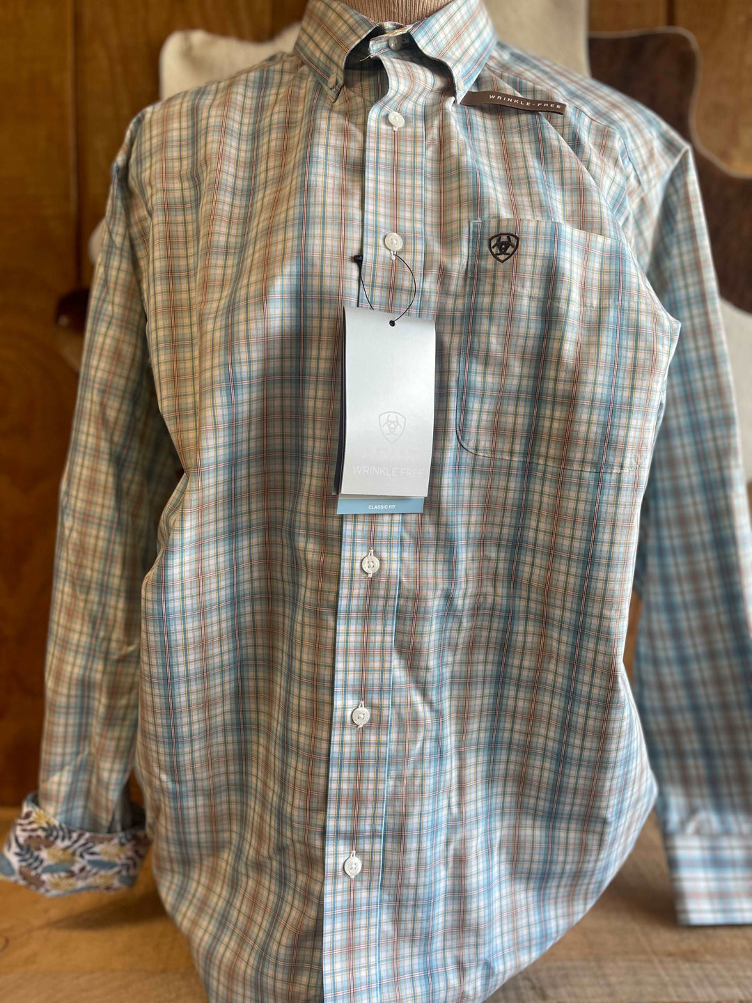 Ariat Mens WF Ivan LS Shirt Blue - Double C Western SupplyAriat